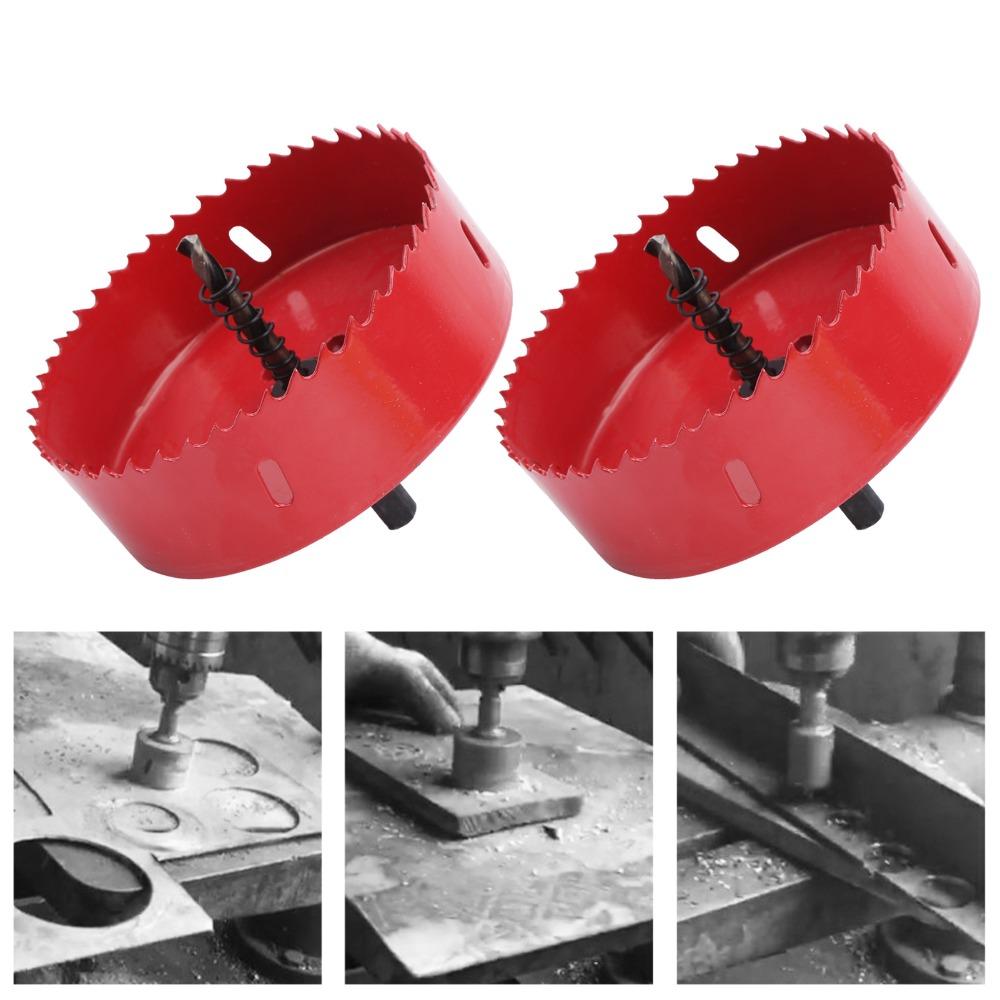 2pcs 110mm / 4.3in Hole Cutter Set 105mm / 4.1in Drill Bit Hole Saw Bi-Metal Hole Saw For Wood