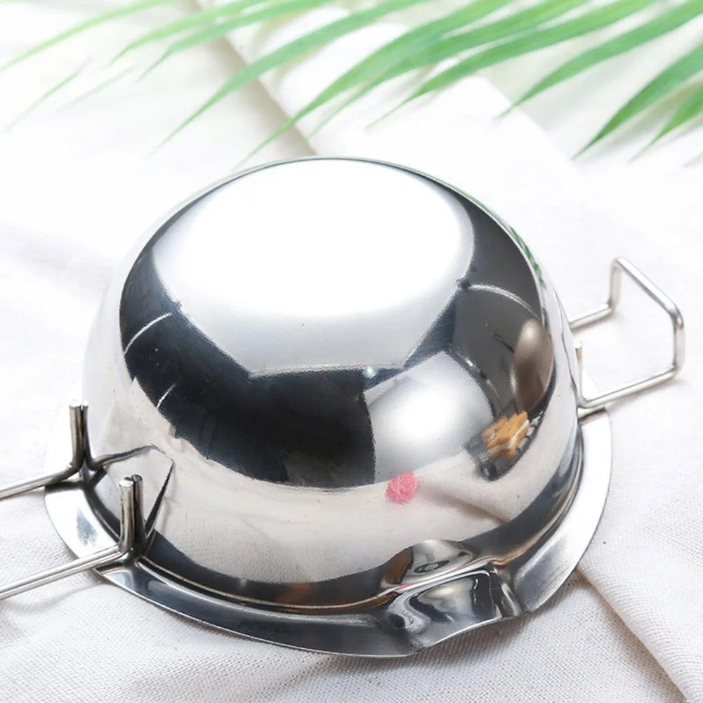 304 Нержавеющая сталь Миска для плавления шоколада Посуда для выпечки Восковая свеча Конфеты Масло Сыр Плавится Кастрюля с длинной ручкой Серебряный кухонный инструмент