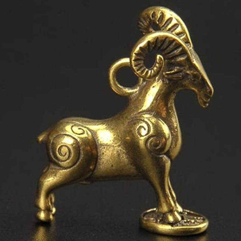 Deer Casting Animal Brass Figurine Abstract Geometric Style Metal Retro Sculpture Home Office Room Desktop Decoration Gift Diy KTY