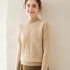 Женский кашемировый вязаный свитер с высоким воротником - Утепленный пуловер свободного кроя для осени/зимы
