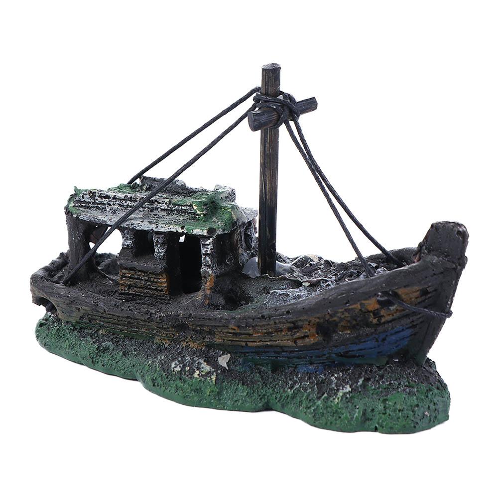 Tank Decor Fish Rest Landscaping Accessories Submarine Ornaments Fish Tank Landscape Sunken Ship