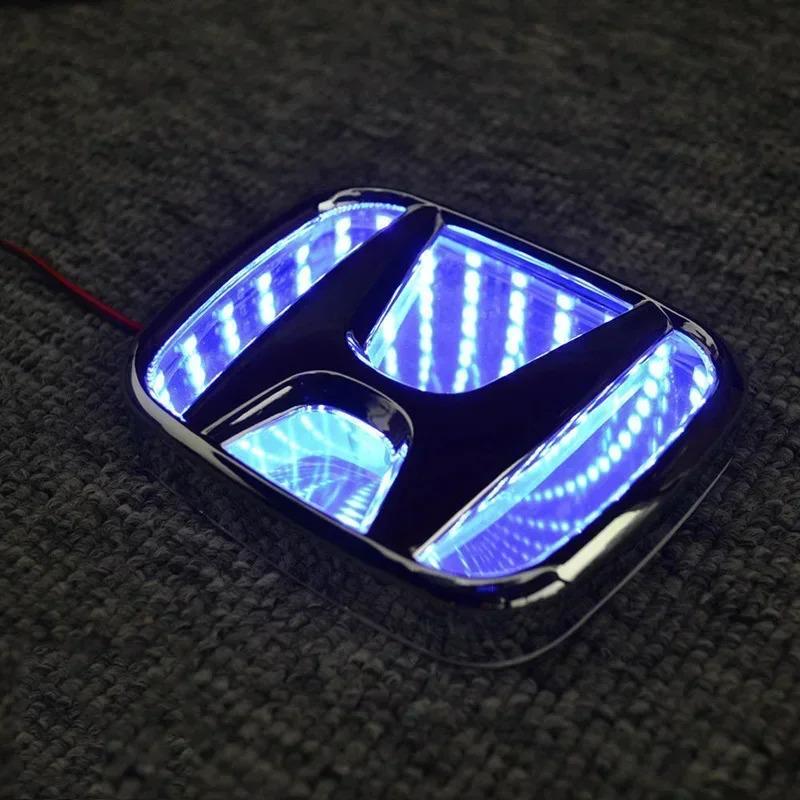AAAHY1 3D LED Rear Emblem Light for Honda CRV Fit HRV Vezel Civic Accord Odyssey Jazz City Car Styling Trunk Badge Sticker Accessories