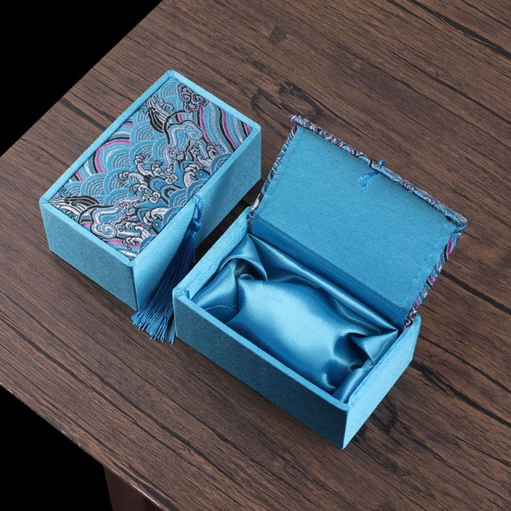 High-End Silk Jewelry Box with Tassels Bracelet Box For Wedding Travel Souvenir Gifts