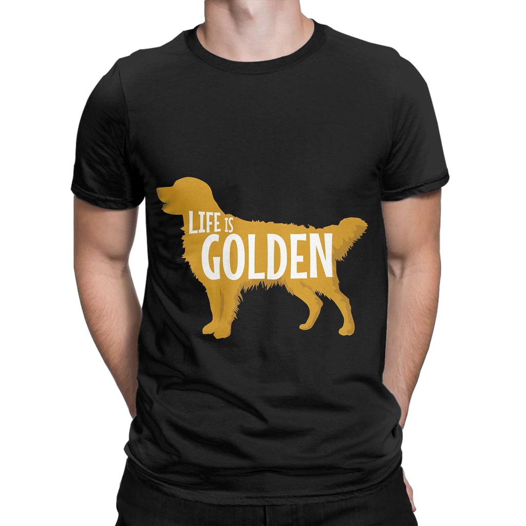 Life Is Golden For Golden Retriever Lovers Funny 100 Cotton TShirt gloden retirever Tees Tops For Unisex