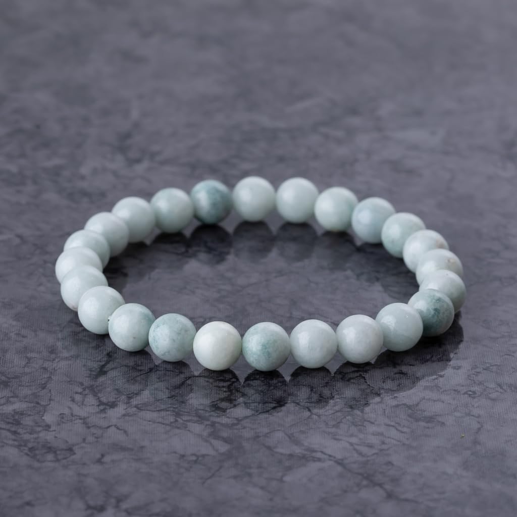 16cm Itoigawa Natural Jadeite Pale Japanese National Jomon Power Stone Jadeite Workshop Special Paulownia Wood Quality Certificate ABR0897 (8mm beads,