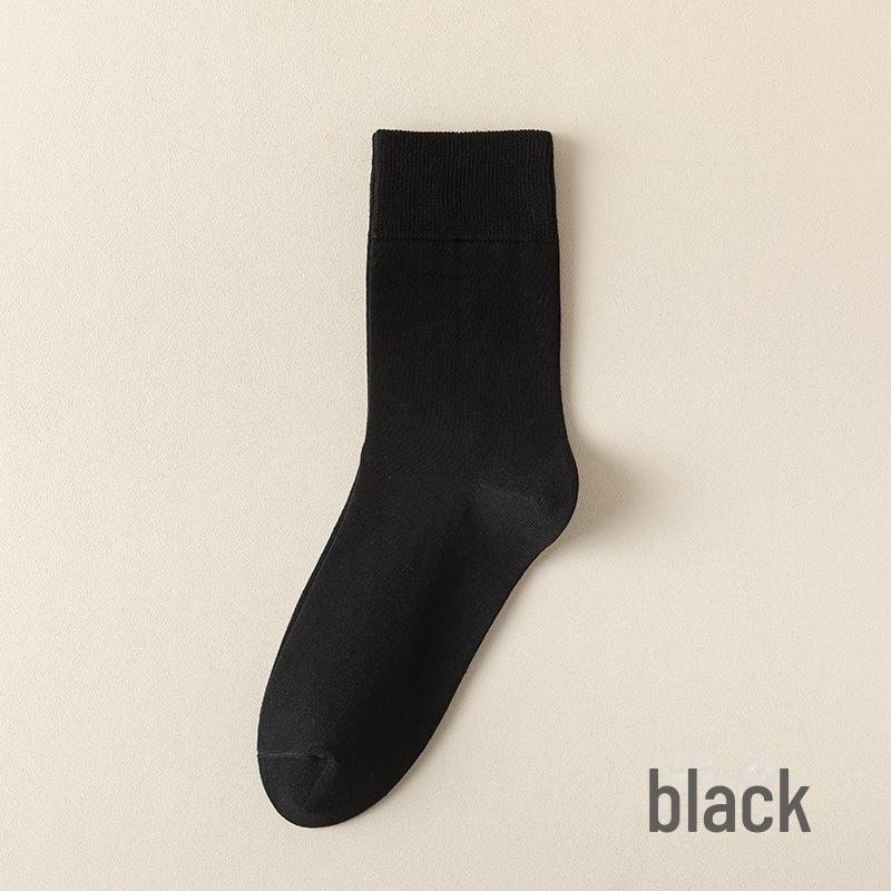 Мужские носки средней длины из длинноволокнистого хлопка – дышащие, впитывающие пот, дезодорирующие, чесаный хлопок для классического делового стиля