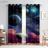 Шторы Dreamy Starry Sky Galaxy, напечатанные на 3D-принтере, затемнение, теплоизоляция, гостиная, кабинет, спальня, украшение для дома, 2 шт.