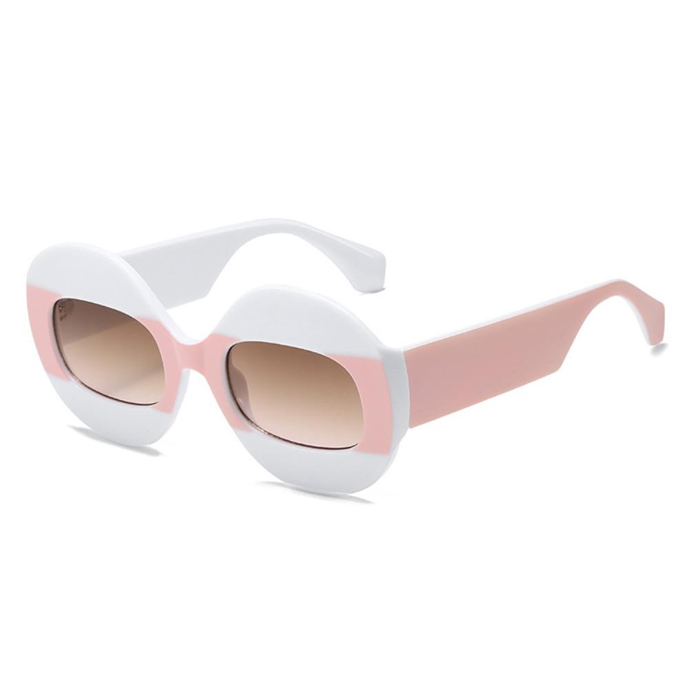 PC Sunglasses Goggles Color-block Gradient Lenses Big Frames Shades UV400 Block Glare UV Protection Sun Glasses Women Fashion