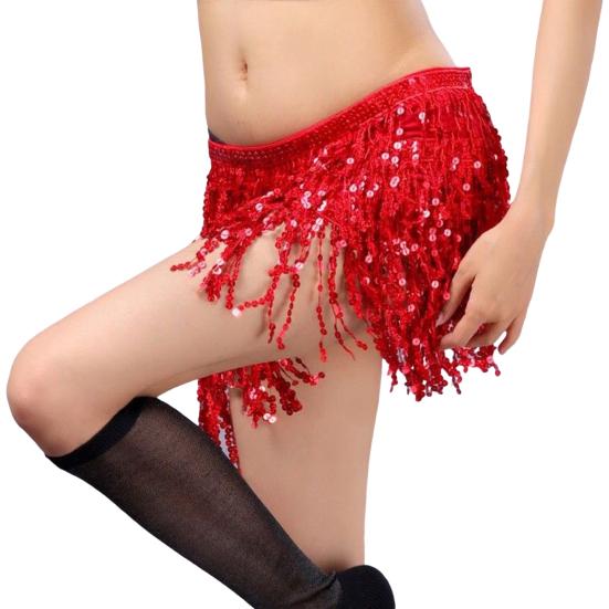 Юбка для танца живота, многослойный дизайн с пайетками, яркая цветная 4-слойная блестящая юбка, облегающая бедра, танцевальная сценическая юбка для косплея