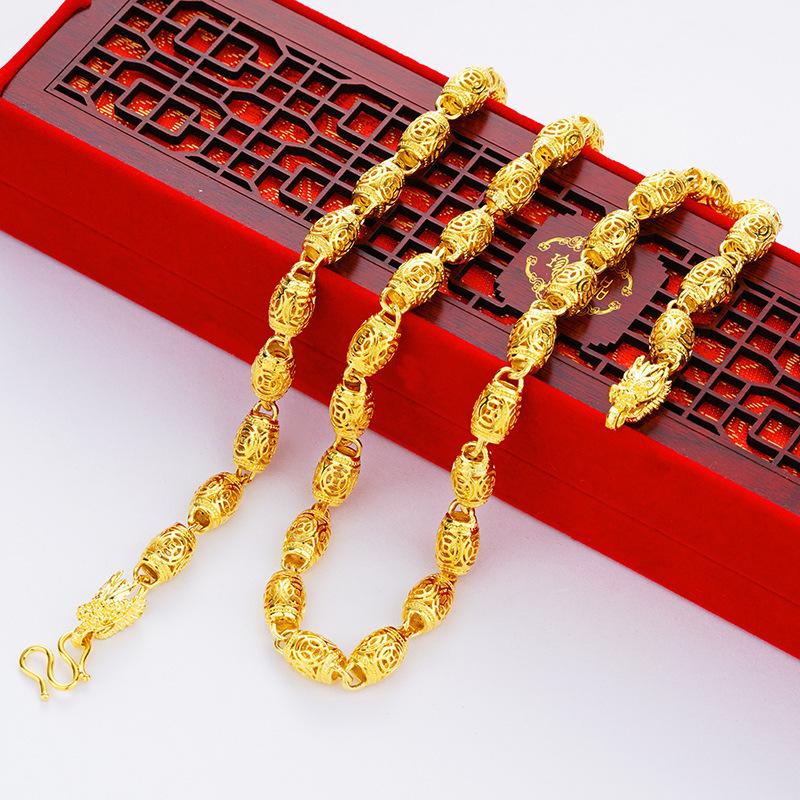 Вьетнамский Золотой Песок Полый Голова Дракона Властный Мужской Кулон Золотая Евро Монета Золотые Ювелирные Изделия