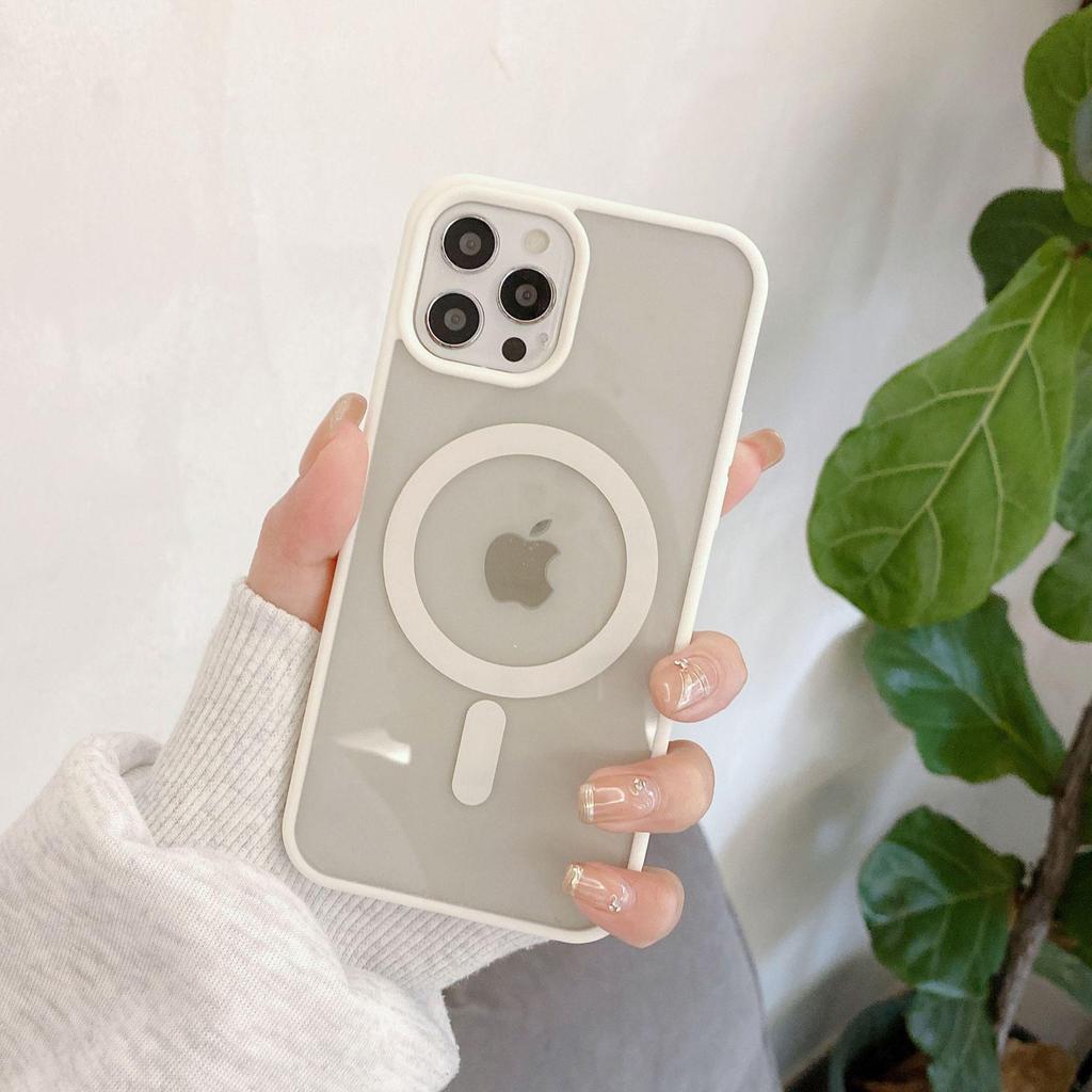 Прозрачный магнитный чехол-макаронс для iPhone 16 Pro Max/iPhone 15, силиконовый, акриловый, противоударный