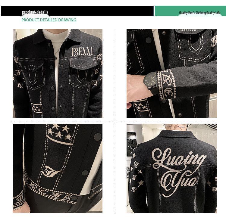 Мужская куртка с европейским воротником: Модная повседневная верхняя одежда Осень/Зима