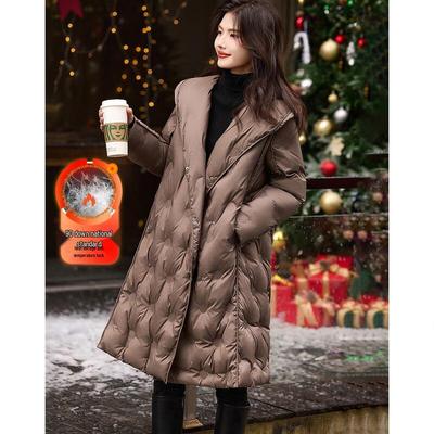 Женская утепленная куртка Demana "Winter Snow" средней длины с капюшоном, 90% утиный пух, ткань понжи
