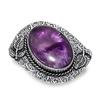 Ювелирное кольцо из стерлингового серебра 925 пробы с шалфейным аметистом, размер 7
