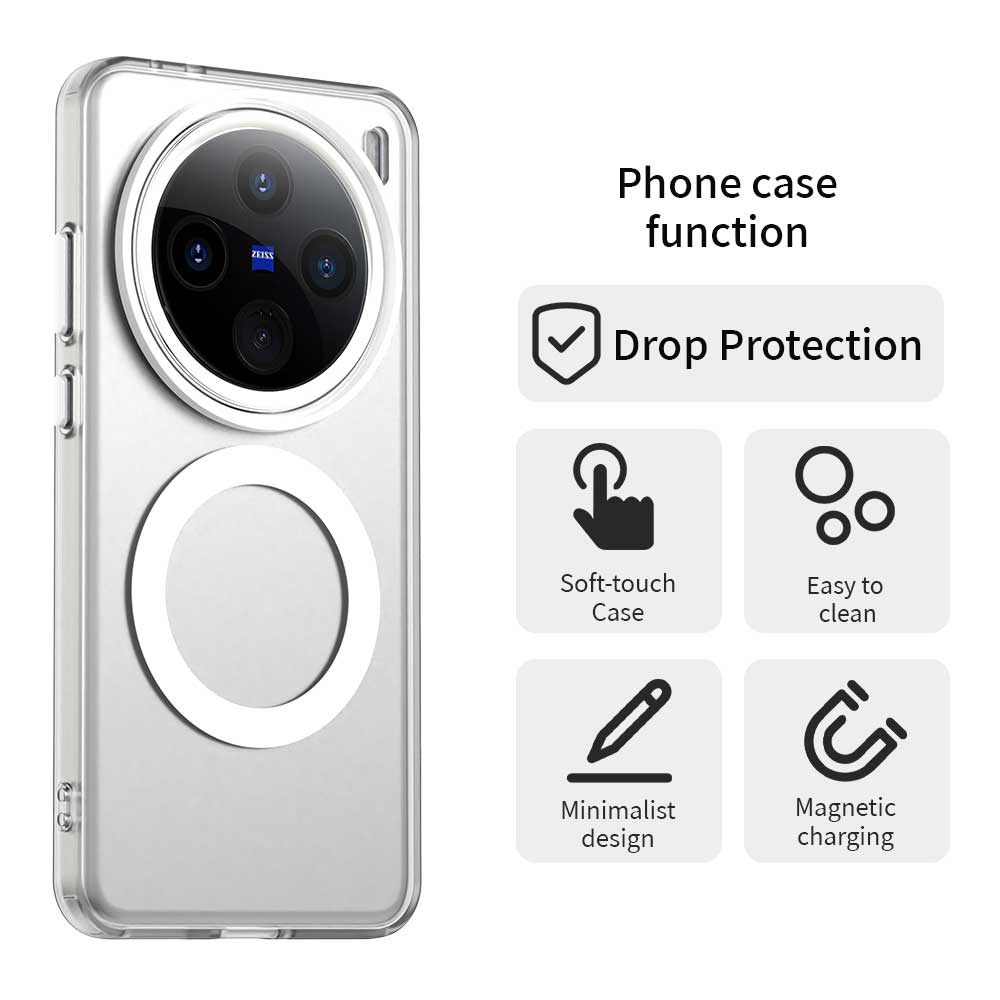 Для VIVO X200 Pro Mini X200 Pro X200 ультратонкий противоударный противоударный чехол для телефона с защитой от отпечатков пальцев, магнитный, матовый