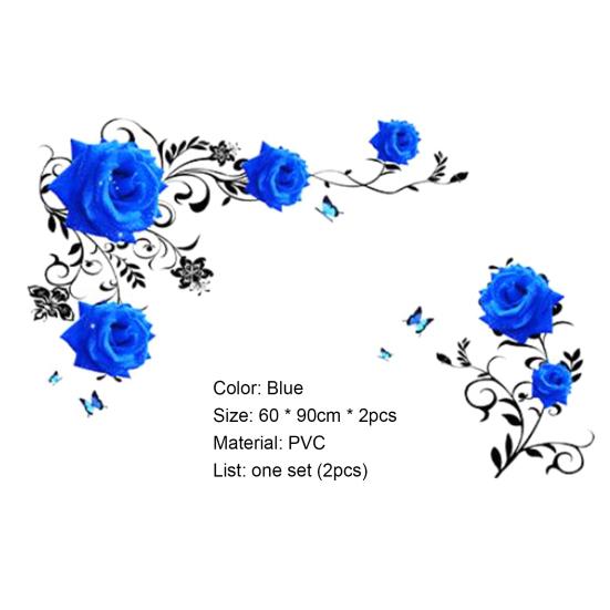 ADM 2/4/6/8/10 шт. ПВХ Узор Сделай сам Декоративные Наклейки на Стену Цветок Съемные Виниловые Наклейки Роза для Спальни