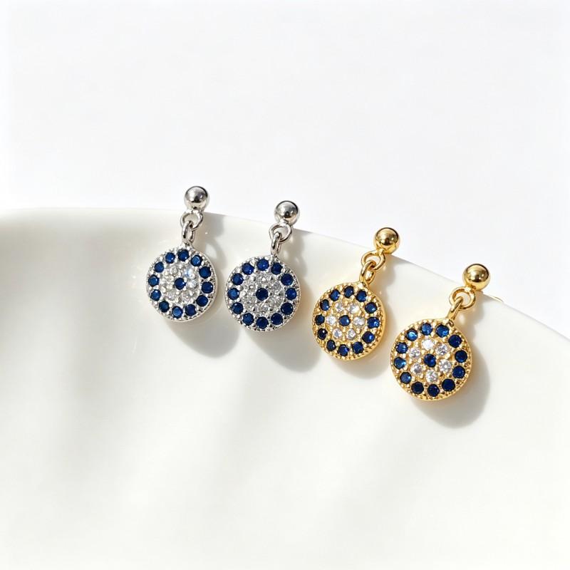 Devils Eye Zircon Stud Earrings Women Minimalist Fashion Versatile High-end Jewelry
