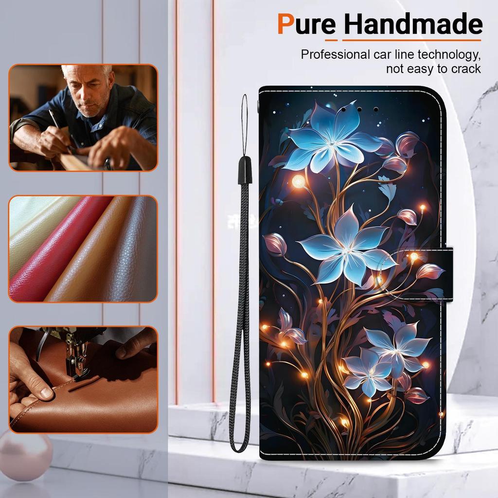 3D Абстрактное искусство Живопись Цветы Животные Кожаный телефон Кошелек Чехол-книжка Подставка для Google 8 Infinix Note 40 Tecno Camon 30 Магнитный слот для карт Флип-чехол