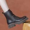 Martin Boots Women's 2025 Autumn New British Style Side Zipper Black Autumn and Winter Thick-soled Heightened and Thin Locomotive Short Boots