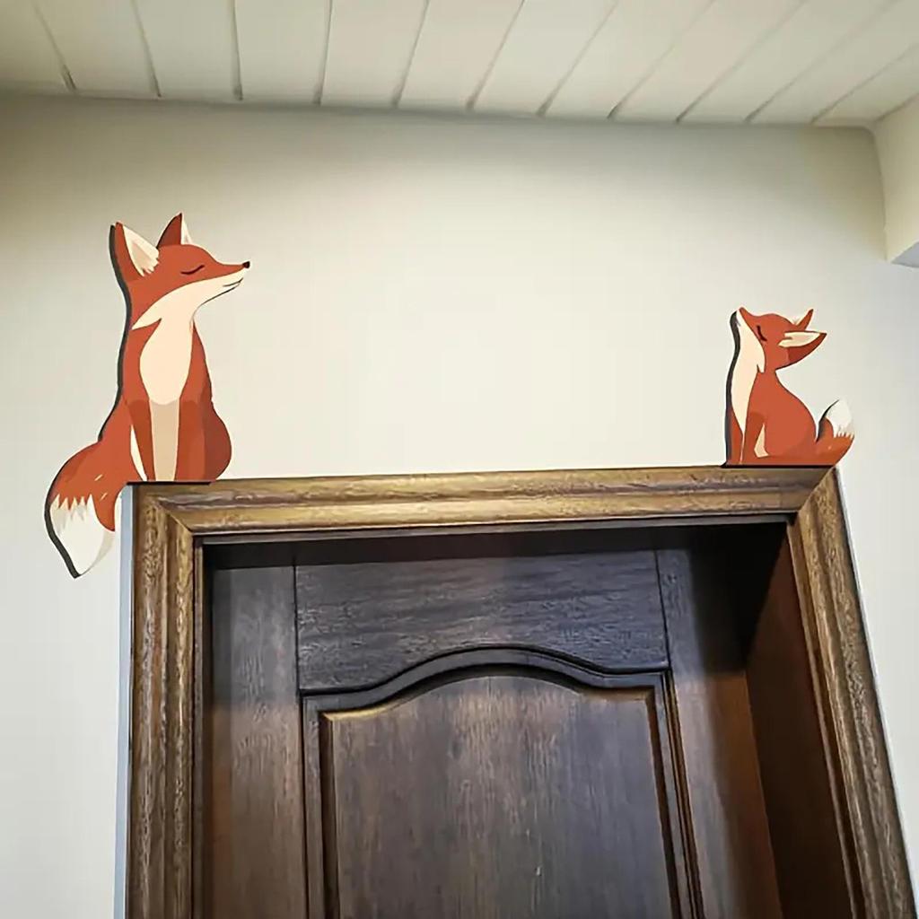 2 Pieces Door Toppers Corner Decor Adorable, Wall Ornament for Hallway Entryway, Kids