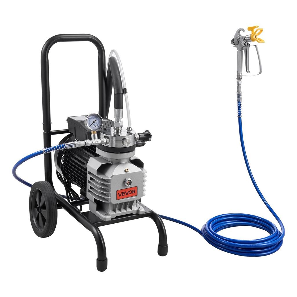 Diaphragm Airless Paint Sprayer, 1800 W Efficient Cart Airless Paint Sprayer, 3300 psi High Pressure, with Extension Pole, Cleaning Needle and Brush,
