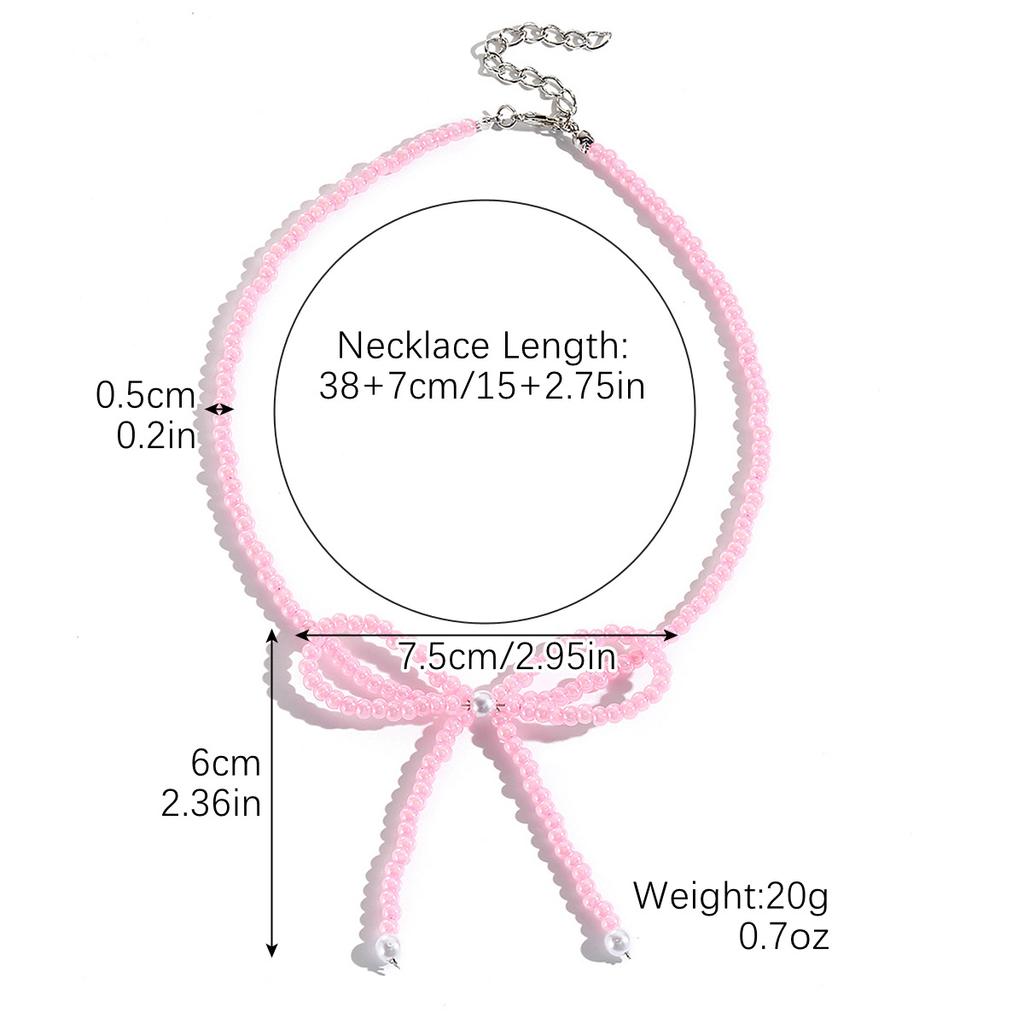 Ожерелье-бант Женское Весеннее Хрустальное Бисером Жемчужное с Кисточкой Ожерелье-бант Ожерелье Маленькое Свежее