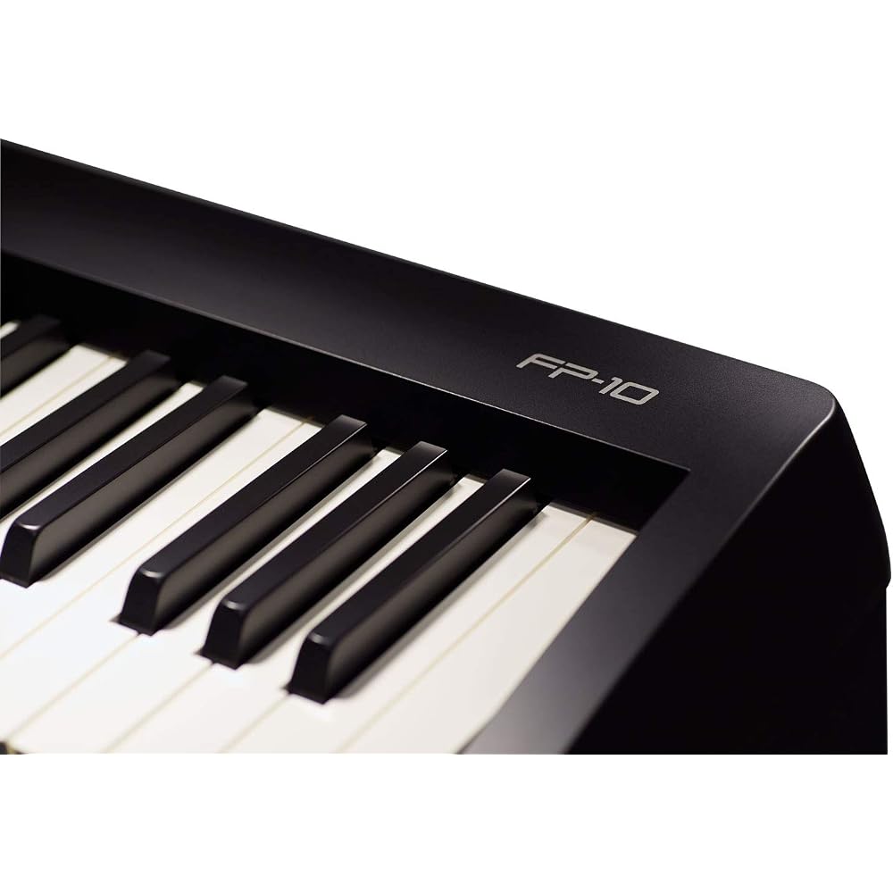Roland FP Series FP-10 Digital Piano Black with Headphone Set, Compact Design, Touch Sensitive Keys, Portable Music Instrument
