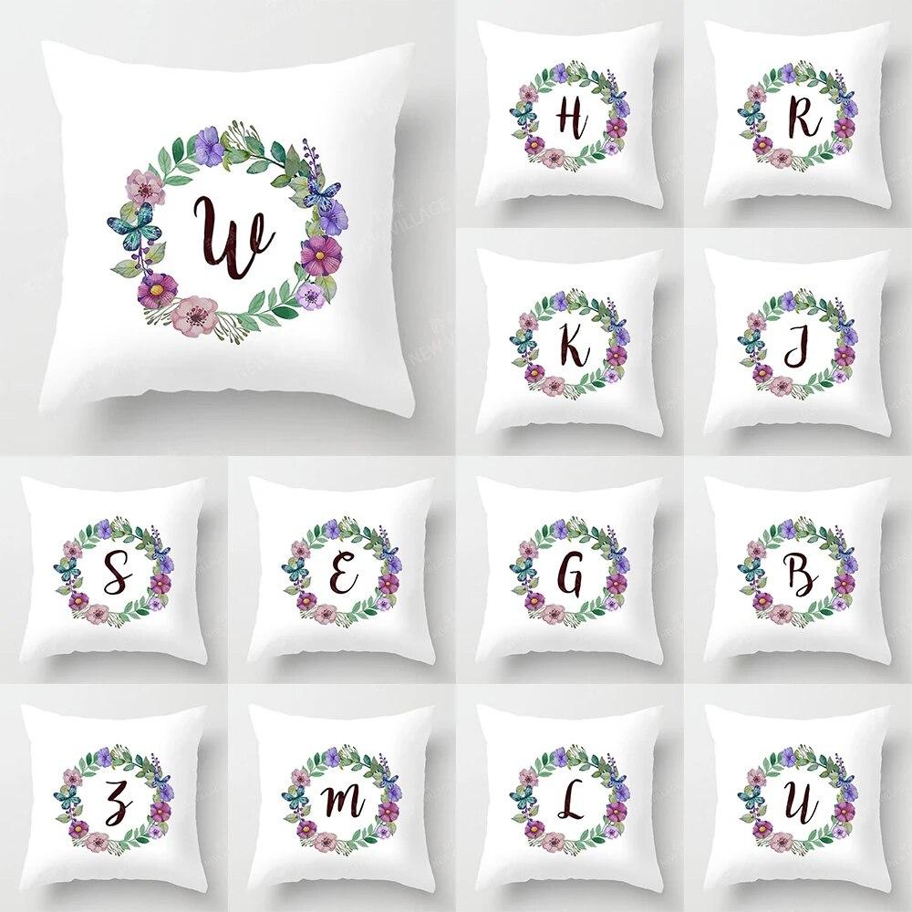 Персонализированная наволочка с буквенным принтом для дома, спальни, гостиной, украшения дивана, декоративная подушка, наволочка