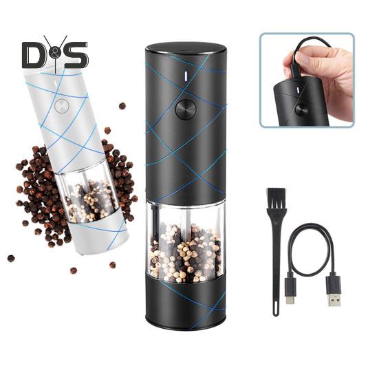 1/2 шт. электрическая мельница для специй, прозрачная видимая светодиодная регулируемая портативная USB перезаряжаемая беспроводная автоматическая соль, перец, приправа, шлифовальный инструмент