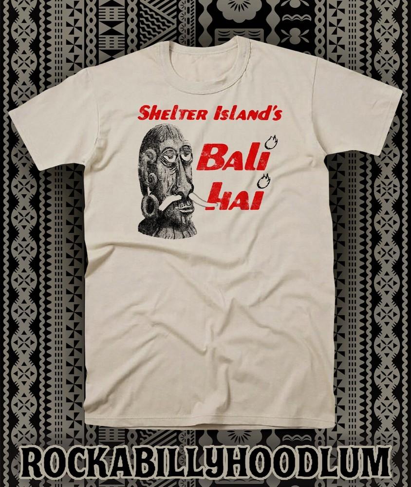Retro Tiki Art Tee T Shirt Cotton Mug Bar Restaurant Bali Hai Shelter Island Unisex T-Shirt