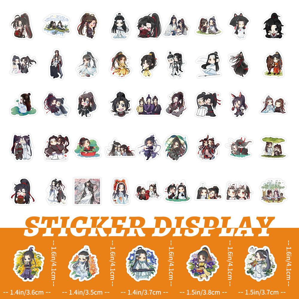 100 шт./упак. Mo Dao Zu Shi аниме наклейки DIY наклейки наклейки для ноутбука, багажа, скейтборда, телефона, игрушки