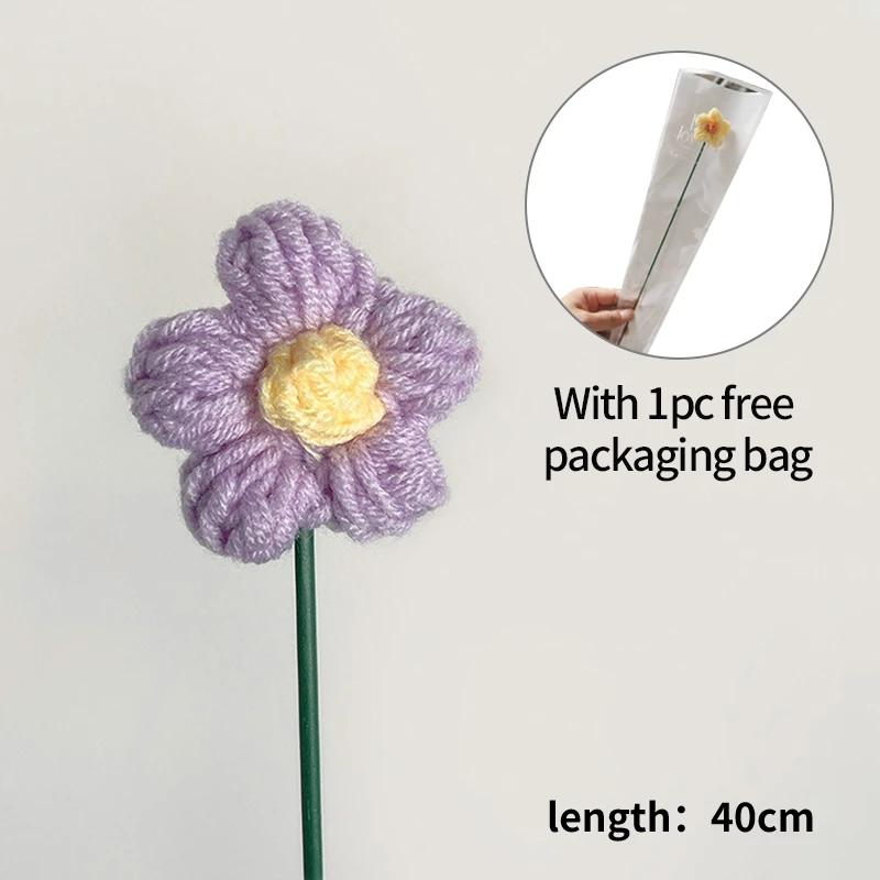 Sunflowers Crochet Flowers Girasol Flower Bouquet Ins Graduation Hand-Knitted Bouquet New Year Gifts Wedding Room Decor