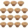 15pcs Round Wooden Cabinet Knobs Diameter 1.5 Inches (Approx. 3.8 Cm),Mushroom Shape Drawer Knobs,Solid Beech Wood Furniture Dresser Pulls with Screws