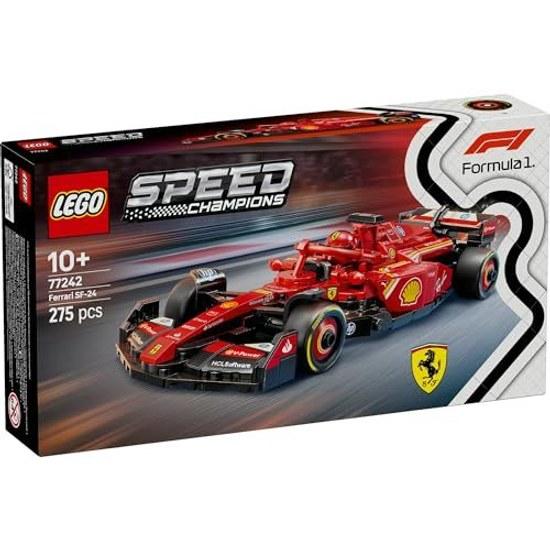 LEGO Speed Champions Ferrari SF-24 F1 Race Car Toy Gift Block Boys Girls Children 10 Years Old 11 12 Elementary School Vehicle Miniature 77242