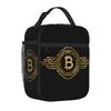 Термо-ланч-бокс с принтом логотипа Bitcoin, многоразовая сумка-холодильник, изолированная сумка для обеда, водонепроницаемый контейнер для еды, сумки-тоут Bento для работы