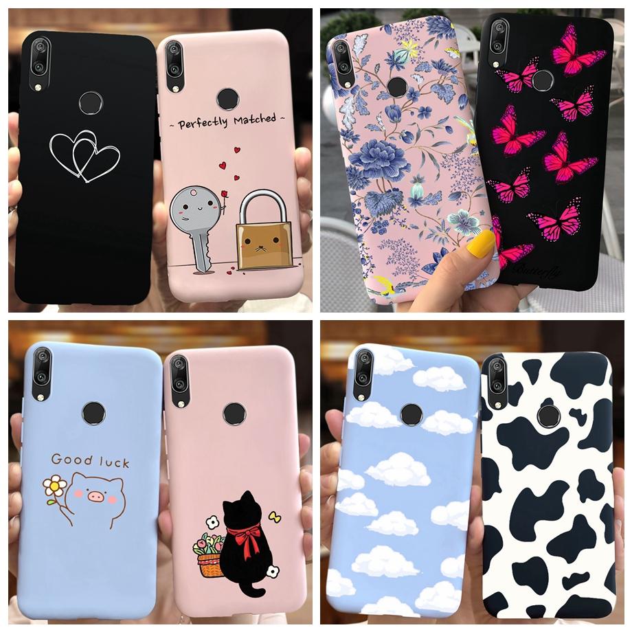 Чехол для Huawei Y7 2019 Мягкий ТПУ Чехол для телефона Y 7 2019 Чехол для Huawei Y7 Prime 2019 Силиконовый Coque Funda Матовый Сзади Скили
