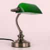 Ретро G9 Мини-зеленый стеклянный абажур Настольная лампа Классический банкир Прикроватная тумбочка для офиса Библиотека Гостиная Ресторан Кафе Настольный светильник