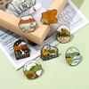 Badge Brooch Camping Hiking Outdoor Style Hexagon Round Irregular Shape Pin Scarf Decoration Cute