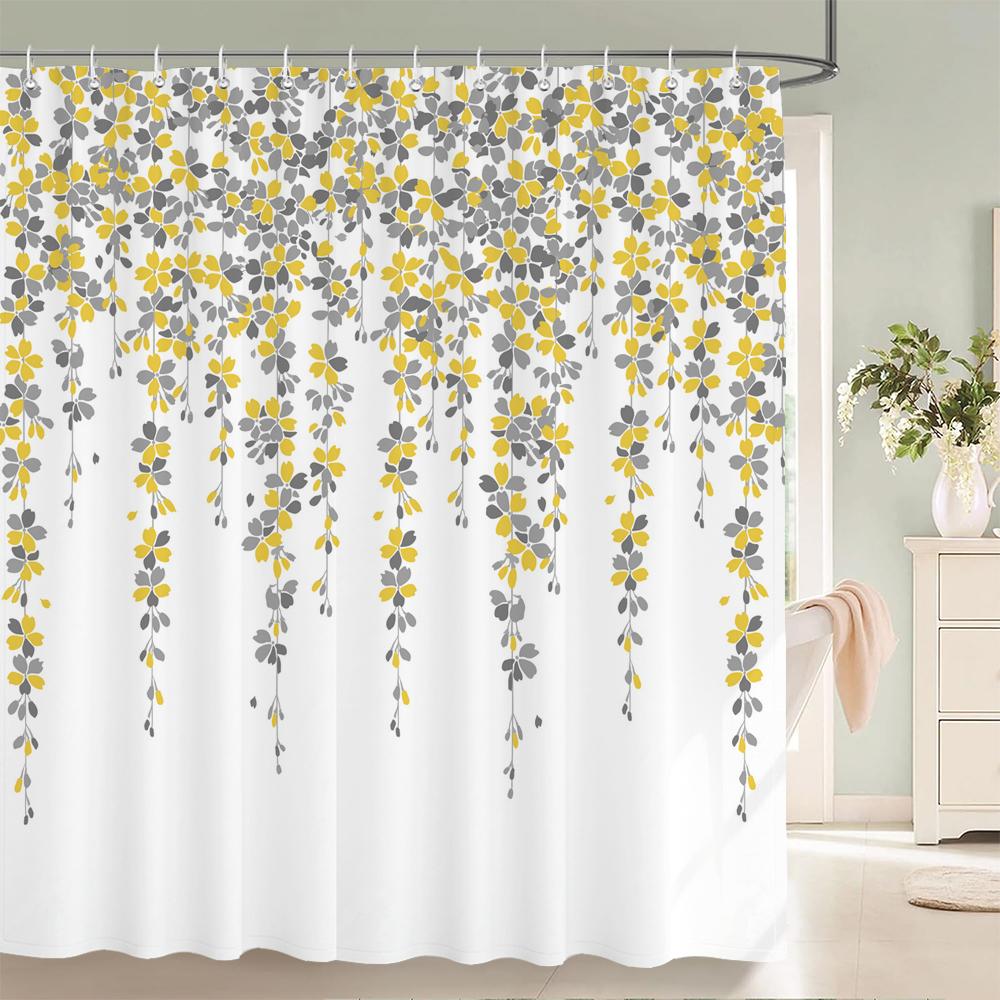 Водонепроницаемые тканевые шторки для душа Листья деревьев Белая береза Ванная комната Большие 240X180 3D-печать Декорация Шторка для душа Занавеска для ванны