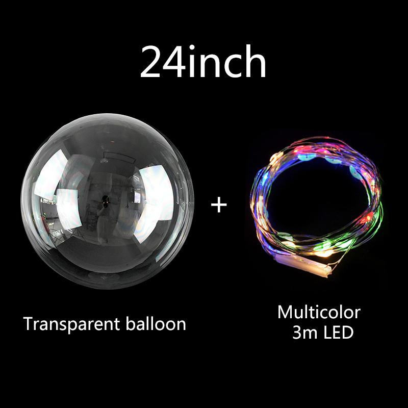 1Set Led Balloon With Column Stand Luminous Transparent Bobo Balloons Stand LED String Lights Wedding Birthday Party Decoration