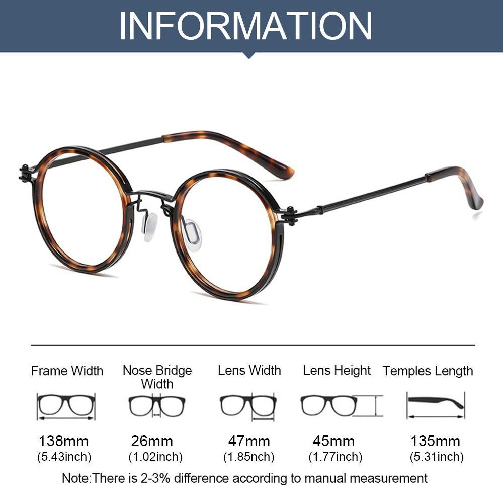 Metal Round Anti Blue Light Glasses Women Classic Oversized Eyeglasses Frames Transparent Computer Glasses Eyewear