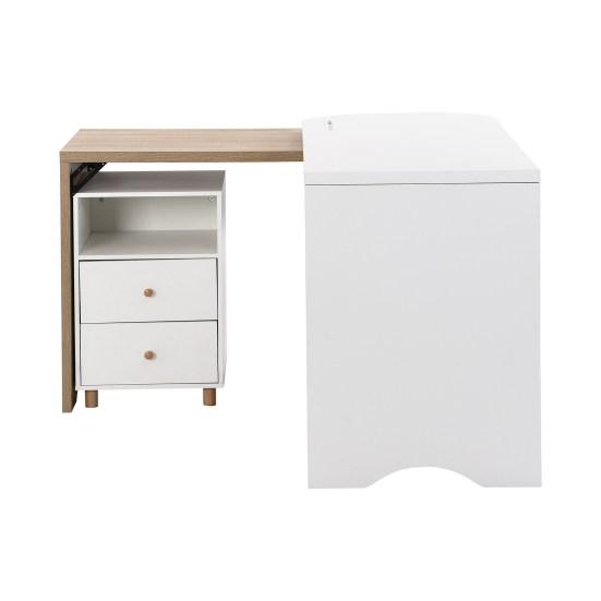 L-образный компьютерный стол со шкафом для ящиков Современный белый деревянный стол для ноутбука Прочный несущий деревянный письменный стол для домашнего офиса