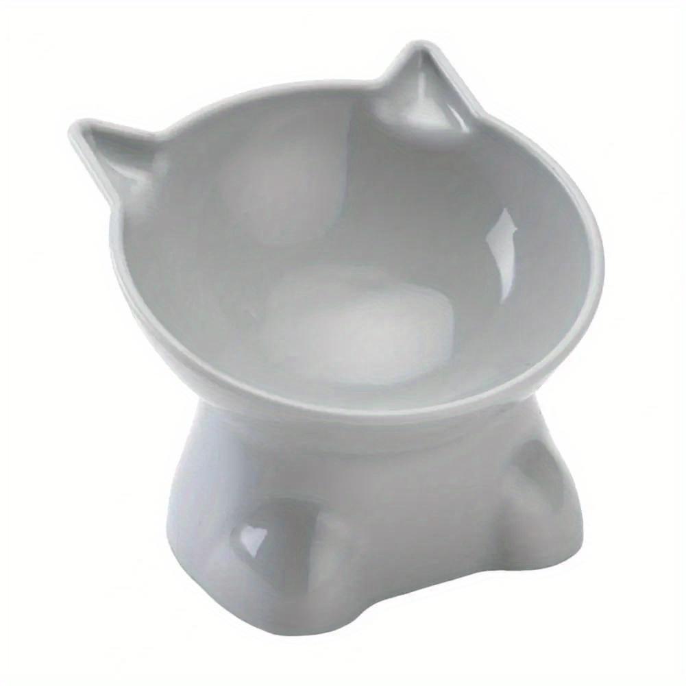 Pet Bowl Large Capacity Cats Bowls Oblique Mouth Cute Cartoon Cat Shape Cat Dog Food Dispenser Pet Feeder Pets Supplies