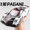 1:18 Большой Размер Pagani Huayra BC GTR Литой Металлический Модель Автомобиля Игрушечные Транспортные Средства Звук Свет Амортизация Модели Подарки для Детей
