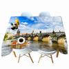 Arch Bridge View Pattern Tablecloth Thicken Cotton Rectangular Round Table Cloth For Wedding Picnic Party