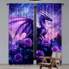 2 шт. Штора с драконом Звездное небо Роза Цветок Штора Фиолетовая Туманность Галактика Штора Западный Магический Дракон Для Спальни Гостиной