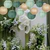 6/12/15PC Round Hanging Decorations Elegant Paper Lanterns Rustic Parties Paper Lantern Set Ivory & Golden
