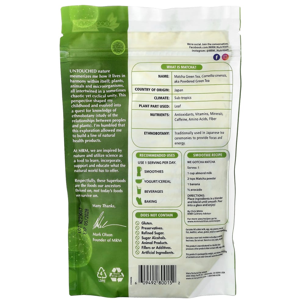 Порошок матчи MRM 6 унций (170г)