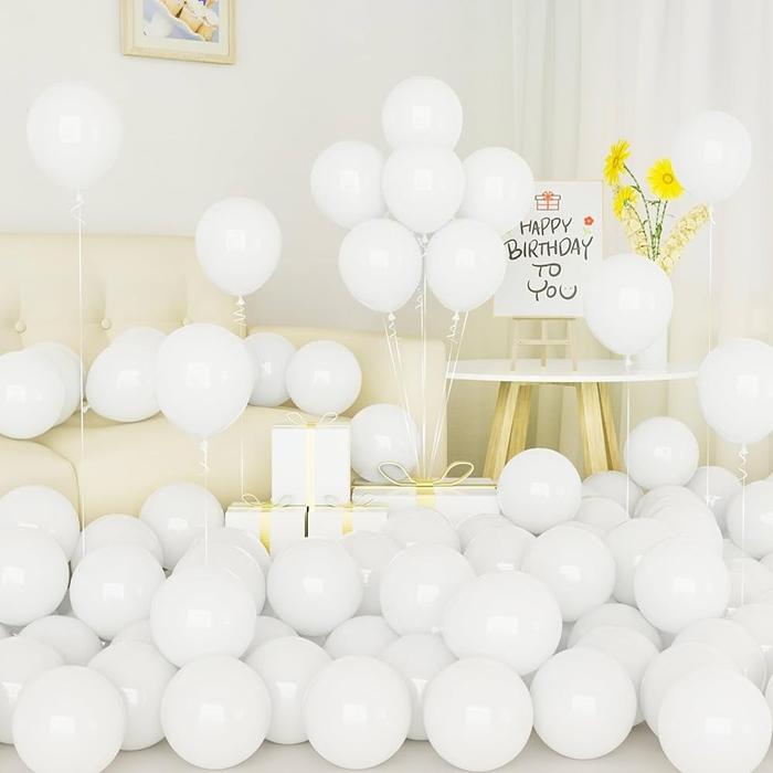 100Szt Balony Lateksowe Białe Duże 30Cm Urodzinowe