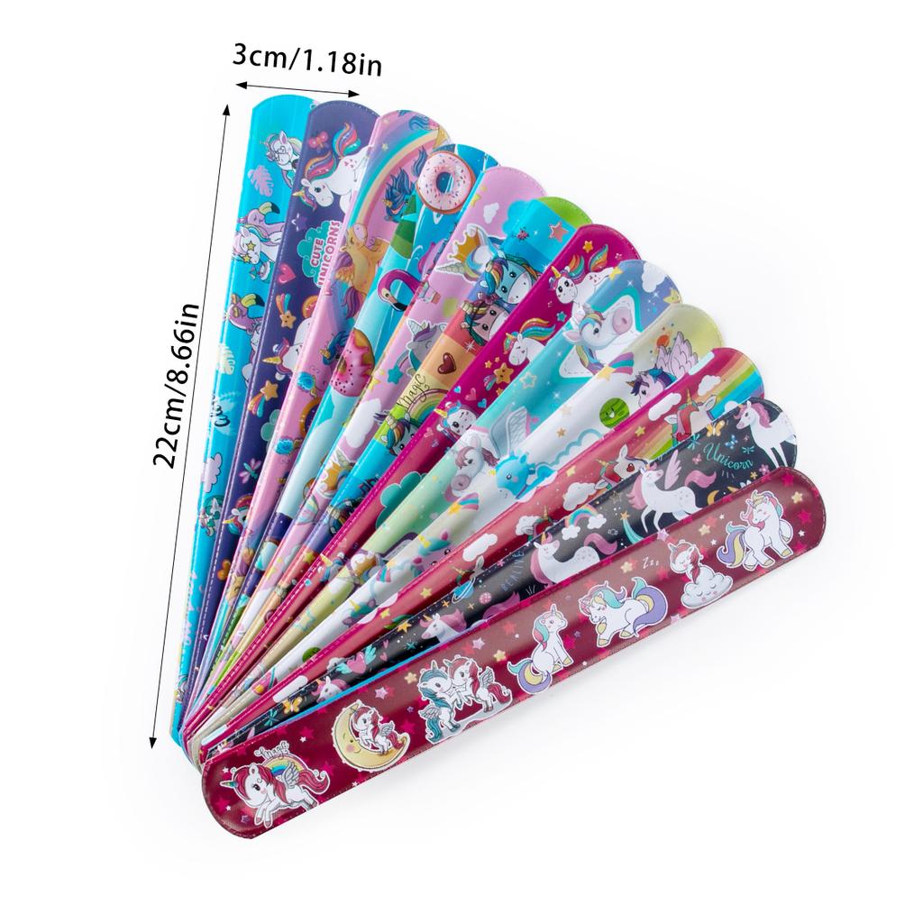 10 шт. Мультяшный единорог, хлопающий круг, русалка, динозавр, животные, браслеты для пощечины, детские игрушки для вечеринки по случаю дня рождения, подарки на детскую вечеринку, сувениры